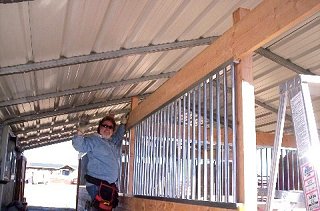 horse stall kit being assembled