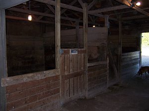 old barn stalls before