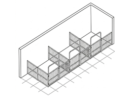 Wall Mount Three Stalls